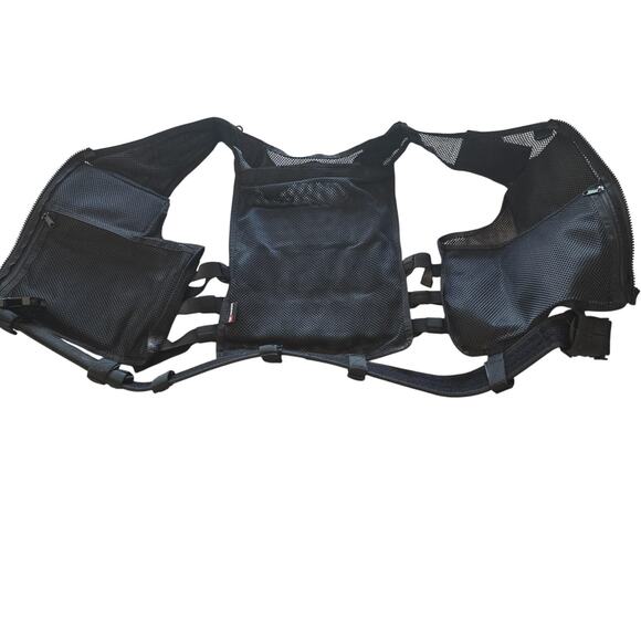 YAKEDA Tactical Vest Black Mesh Adjustable MOLLE Airsoft Paintball Pouches Belt - Picture 3 of 7